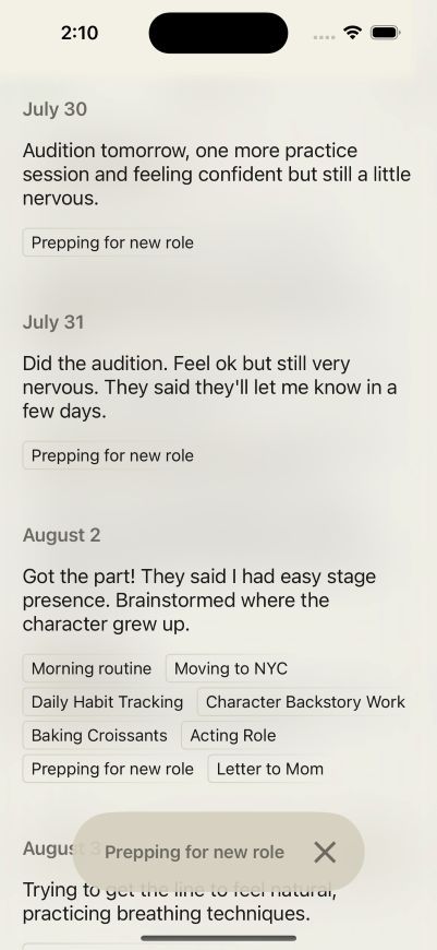 voice notes in the Stream Ring app