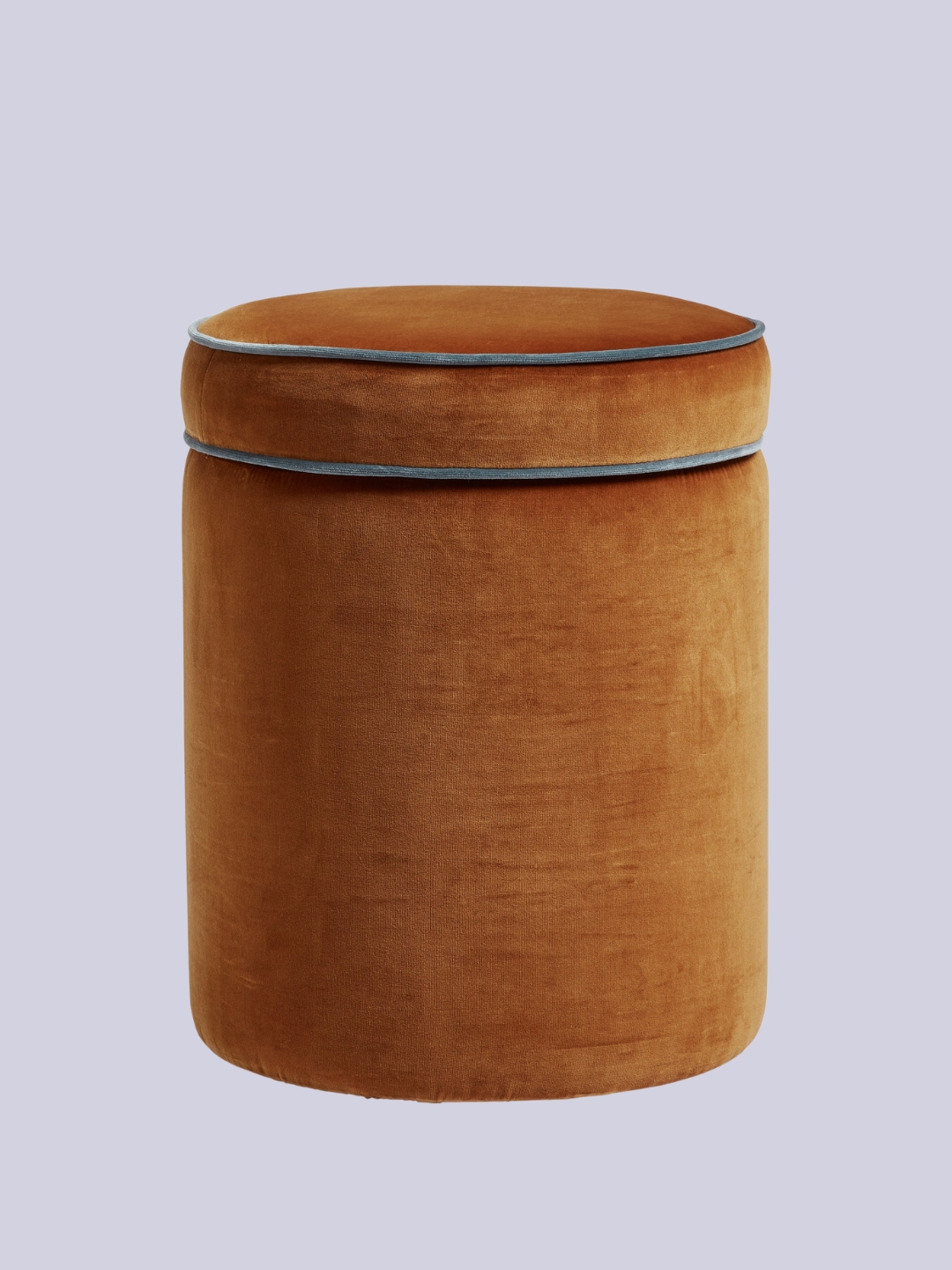 OKA, Samena Velvet Ottoman - Dirty Orange
