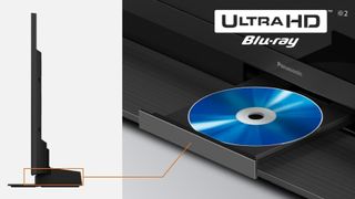 Panasonic 4K Blu-ray player TV diagram showing the disc drive