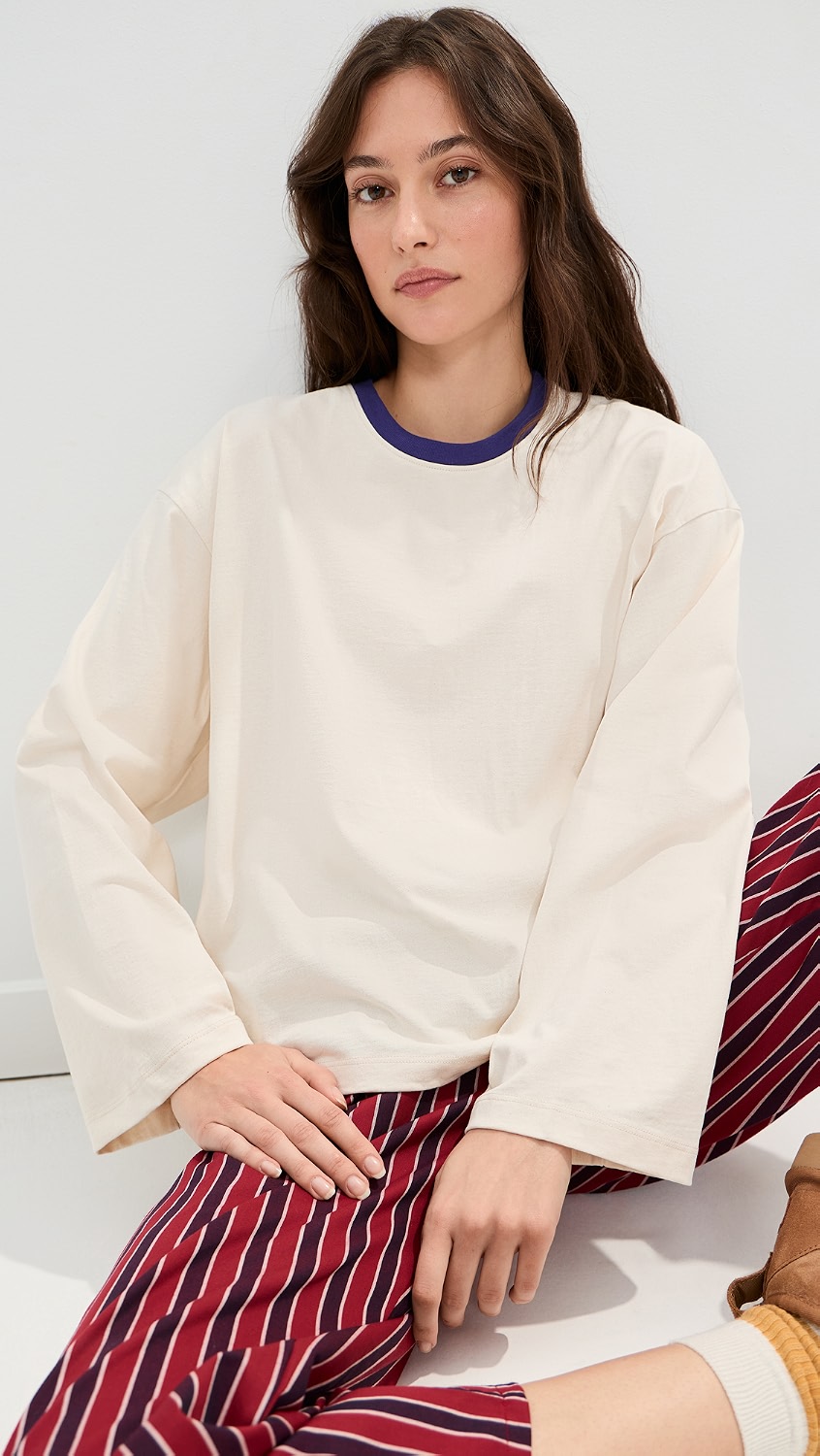 State &amp;amp; Lake, Bobbi Ringer Tee - Cobalt/olive