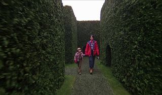 Danny and Wendy in the hedge maze in The Shining