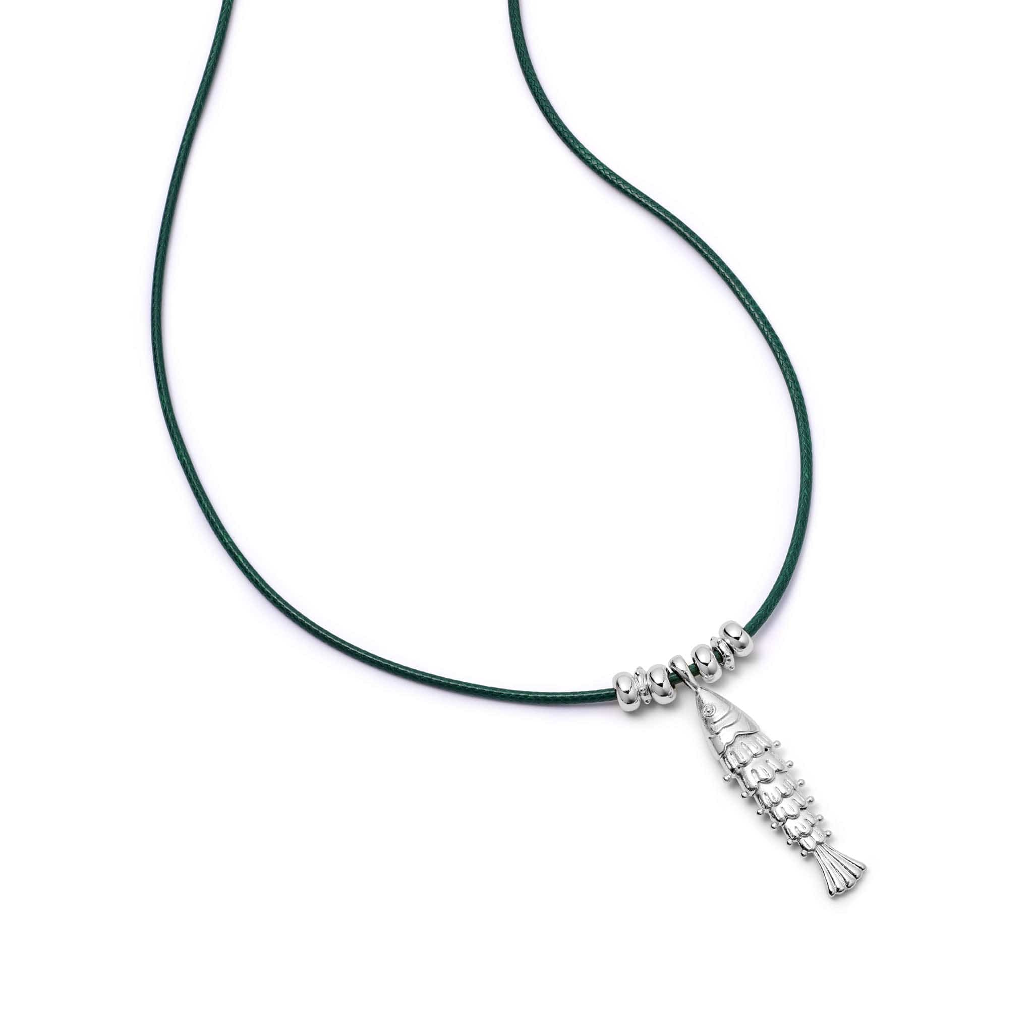 Polly Tidal Fish Cord Halskette versilbert