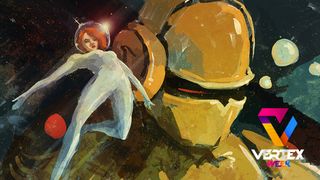 Vertex Week 2022: a digital oil painting of a female astronaut by Daniel Ibanez.