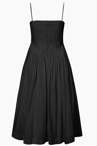 Bella Pleated Cotton-Blend Sleeveless Midi-Dress