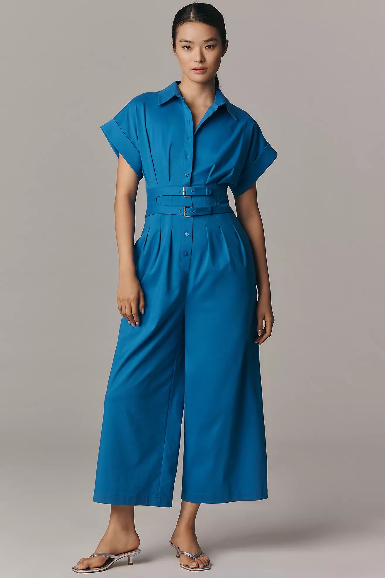 The Tobie Pleated Jumpsuit by Exquise: Belted Edition