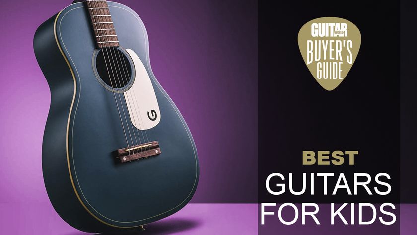 Gretsch G9500 on a pink background