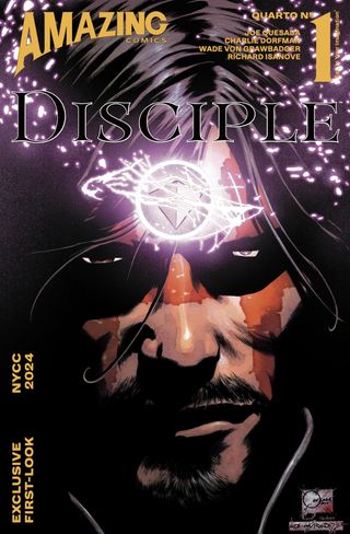 Promotional art for Disciple showing a man's face.