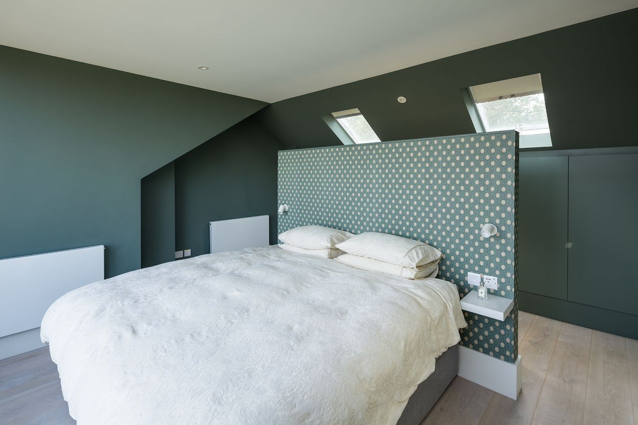 loft conversion master bedroom with rooflights