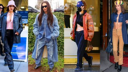 Kendall Jenner and Bella Hadid Street Style in Coats, T-Shirts