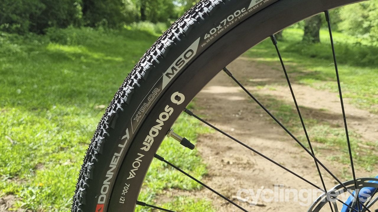 A close up of some Donnelly gravel tyres