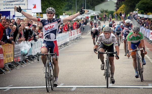 Andre Greipel (Lotto Belisol) wins stage 2 at the Ster ZLM Toer.