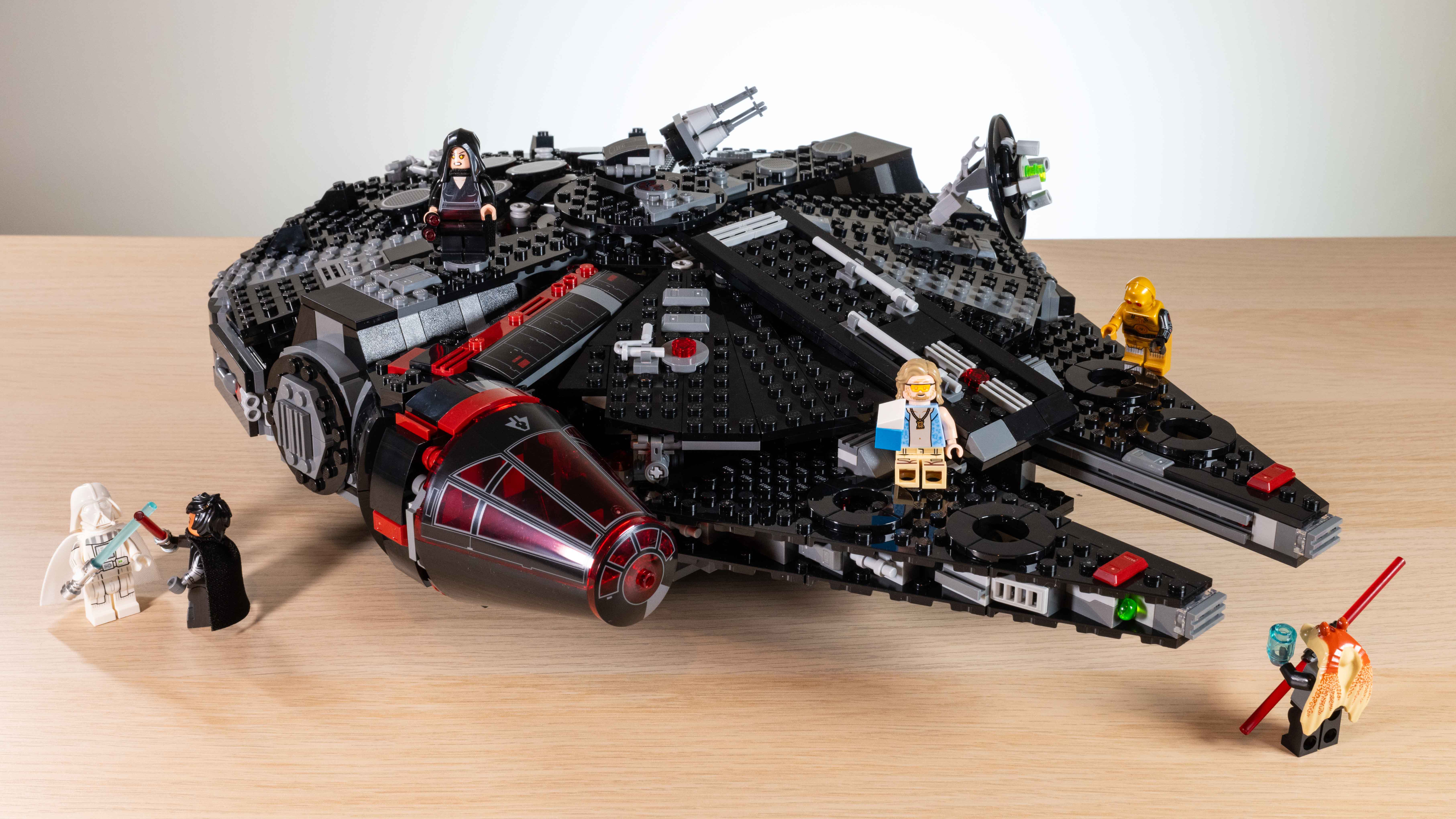 Lego Star Wars The Dark Falcon (75389) 3/4 angle (front) with Minifigures