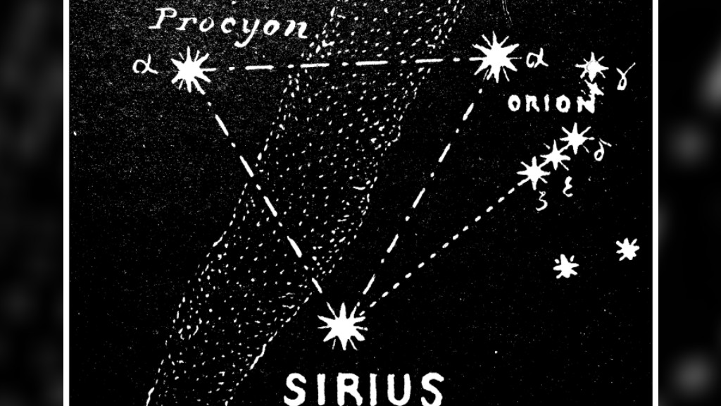 artist's illustration of the winter triangle containing Procyon