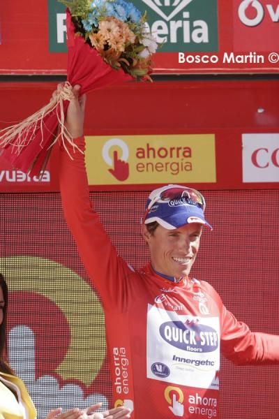 Sylvain Chavanel celebrates another stage as Vuelta race leader