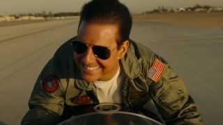 Tom Cruise in the second trailer for Top: Gun Maverick, riding motorcycle.