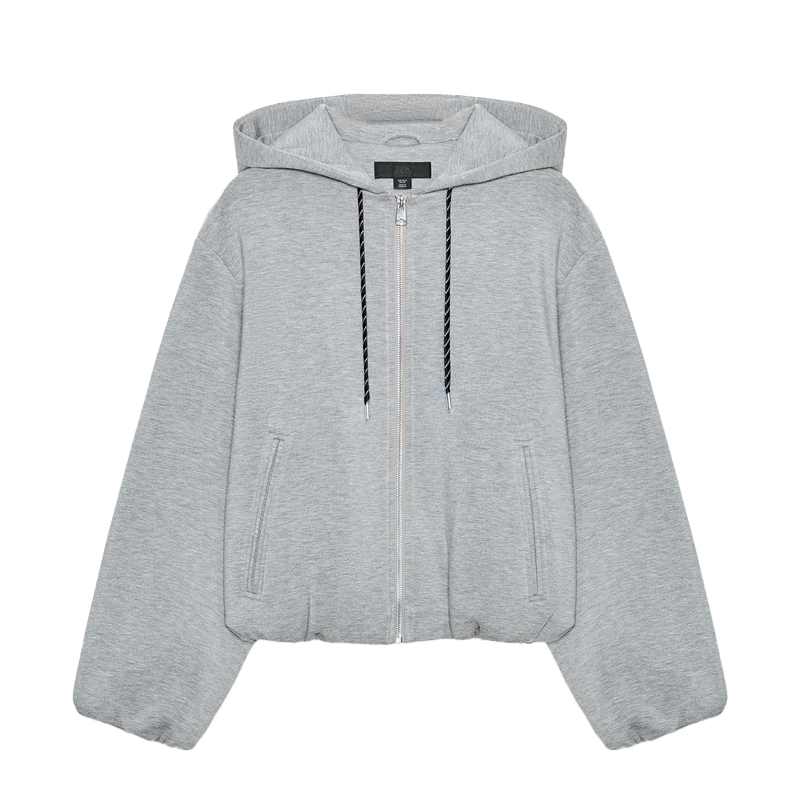 Zara grey bomber hoodie