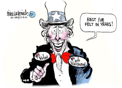 Editorial Cartoon U.S. Uncle Sam COVID vaccines