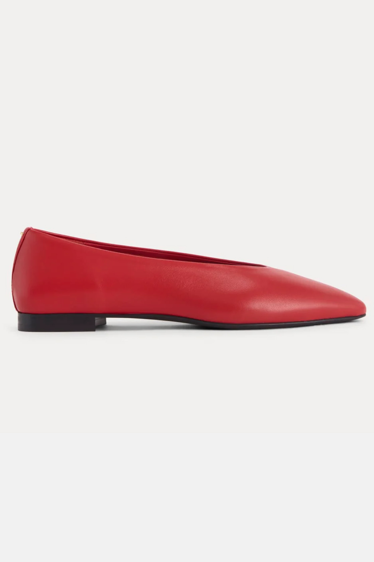 Everlane, Made in Italy Almond-Toe Flat | Rosa Red - 5