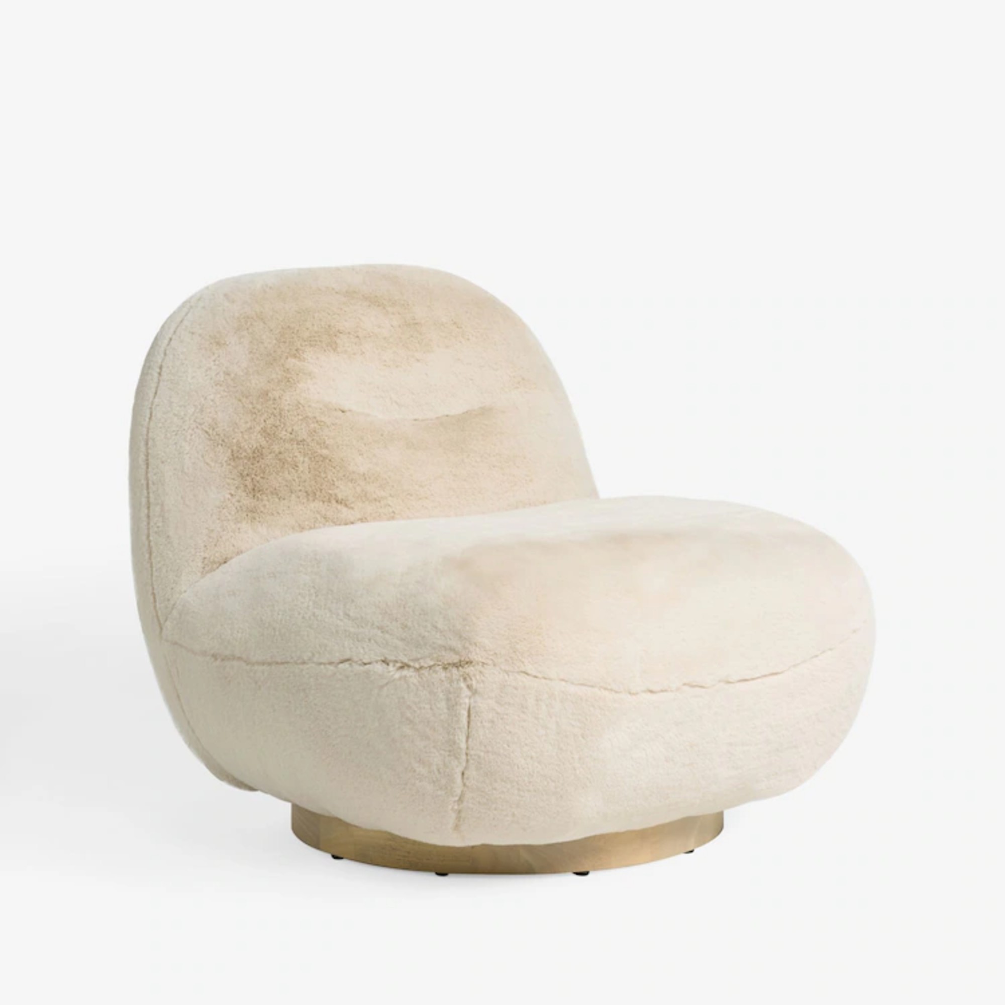 Next Oslo Faux Fur Light Natural Otis Swivel Accent Chair