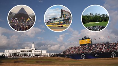 Royal Birkdale and insets of scenes of other big events