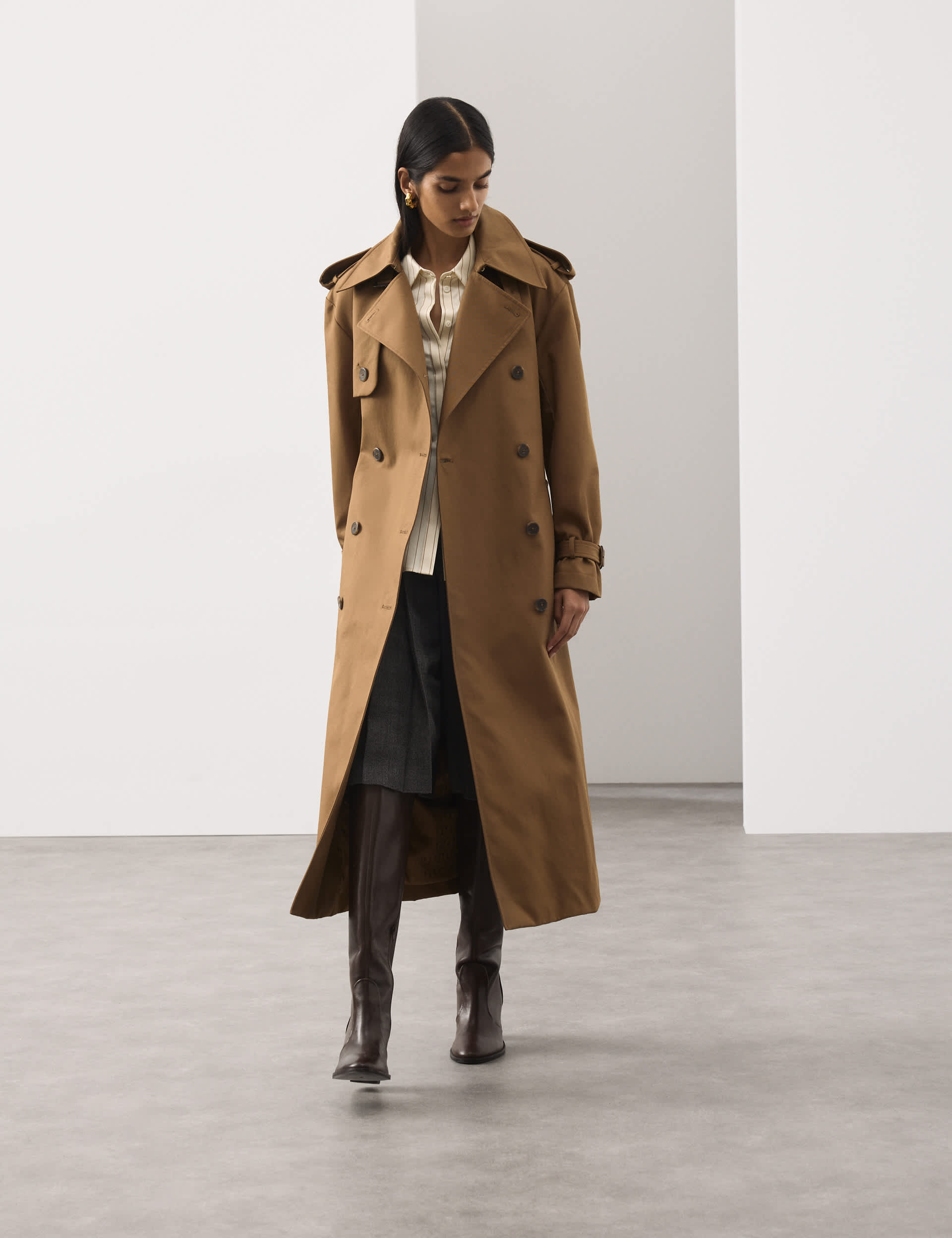Pure Cotton Longline Trench Coat