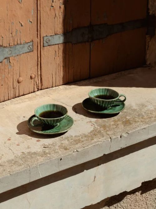 Hand-Finished Mugs Verde Lanza, Set of 2