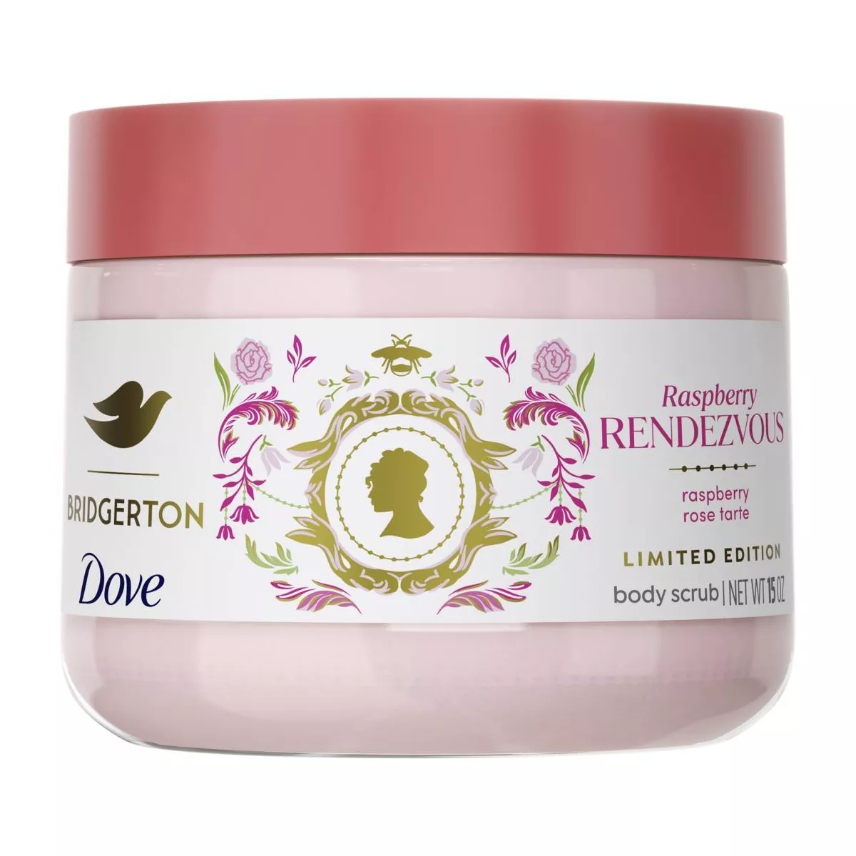 Dove Beauty Limited Edition Bridgerton Body Scrub - Raspberry Rendezvous - Raspberry and Vanilla Scent - 15oz