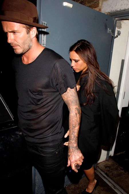 David Beckham attending Victoria Beckham's 40th birthday party