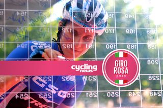 Elisa Longo Borghini (Trek-Segafredo) wears the blue jersey of Best Italian Rider at the Giro Rosa