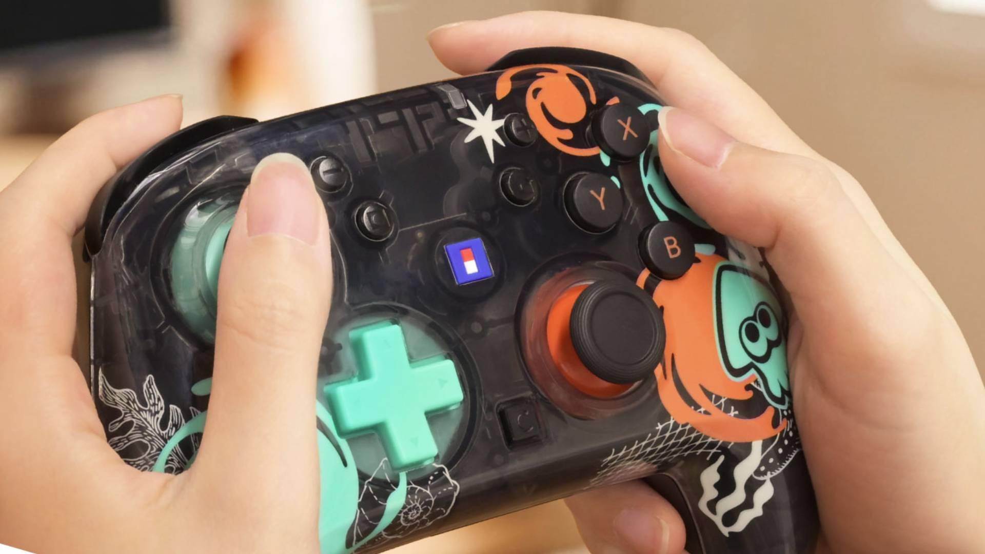 Image of the Splatoon Raiders Wireless Hori Pad TURBO controller by Hori Japan.