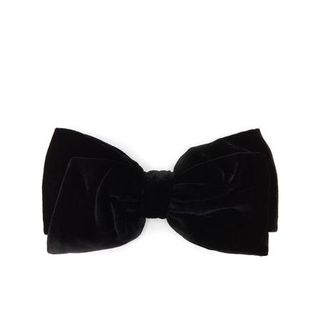 Velvet Bow Hair Clip in Black