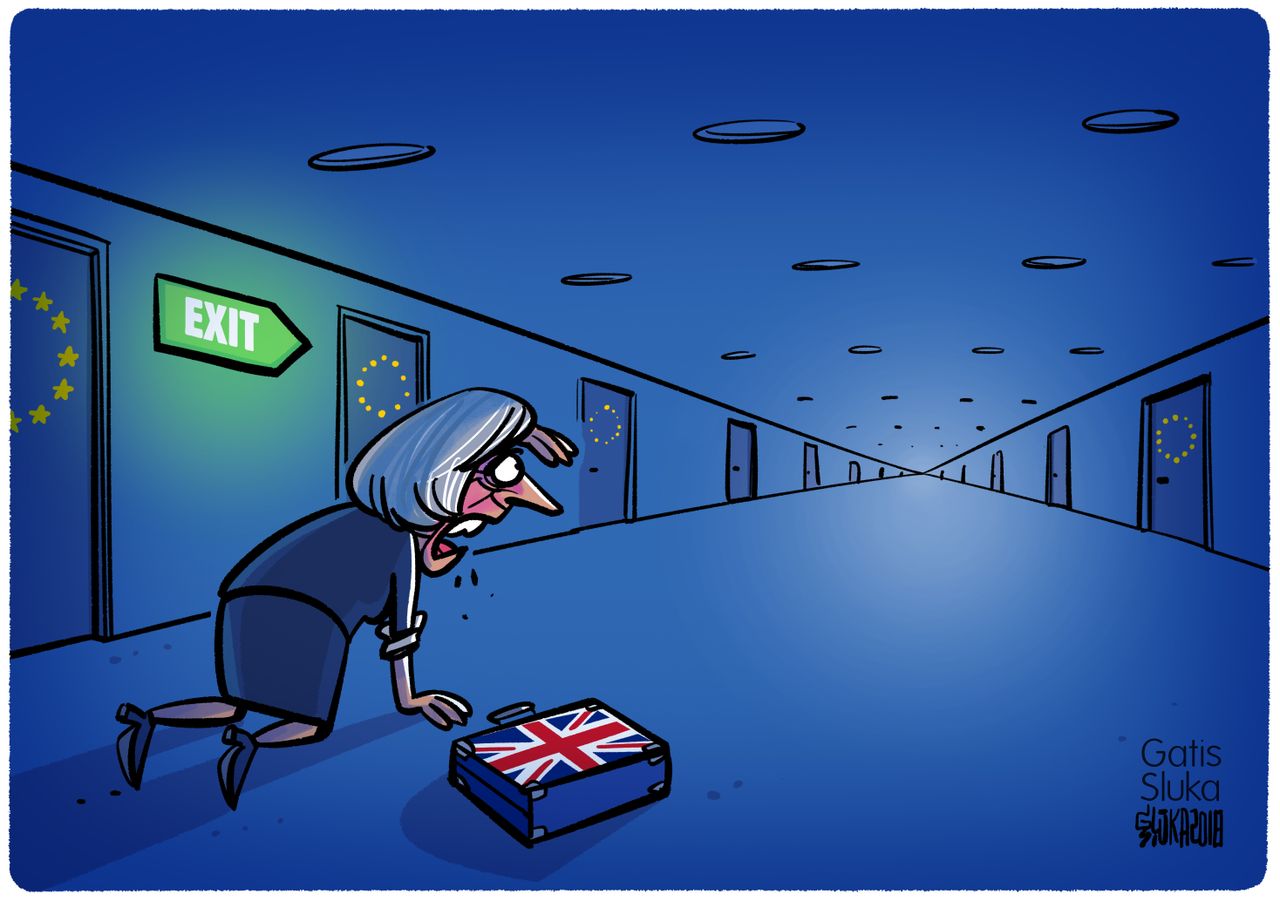 Political cartoon World Theresa May Brexit