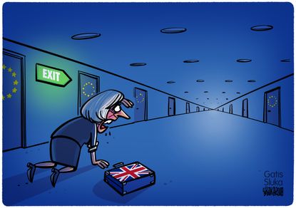 Political cartoon World Theresa May Brexit