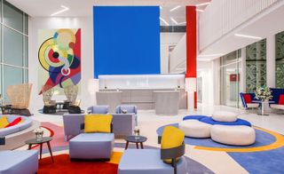 Colourful lounge/reception area