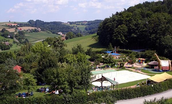The view from the hotel room onto the Spa/recreational area