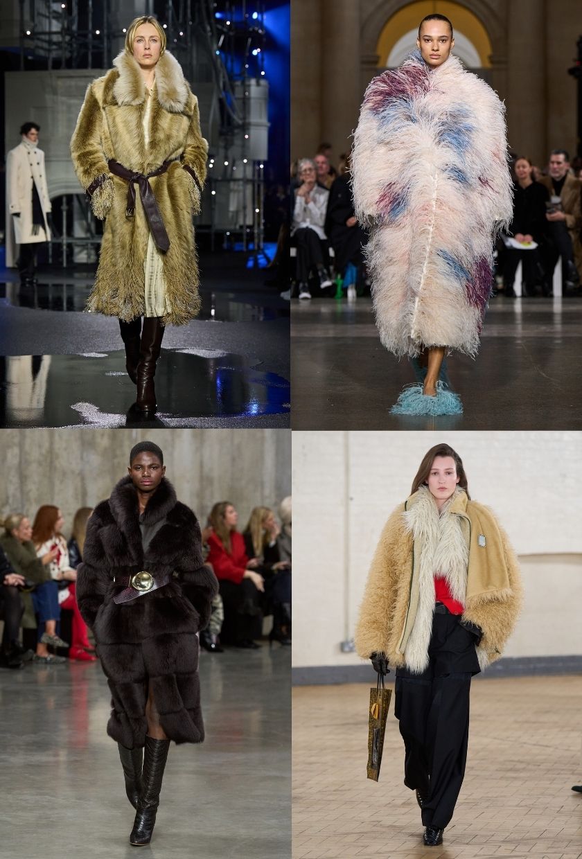 Collage of runway images from London Fashion Week AW/26