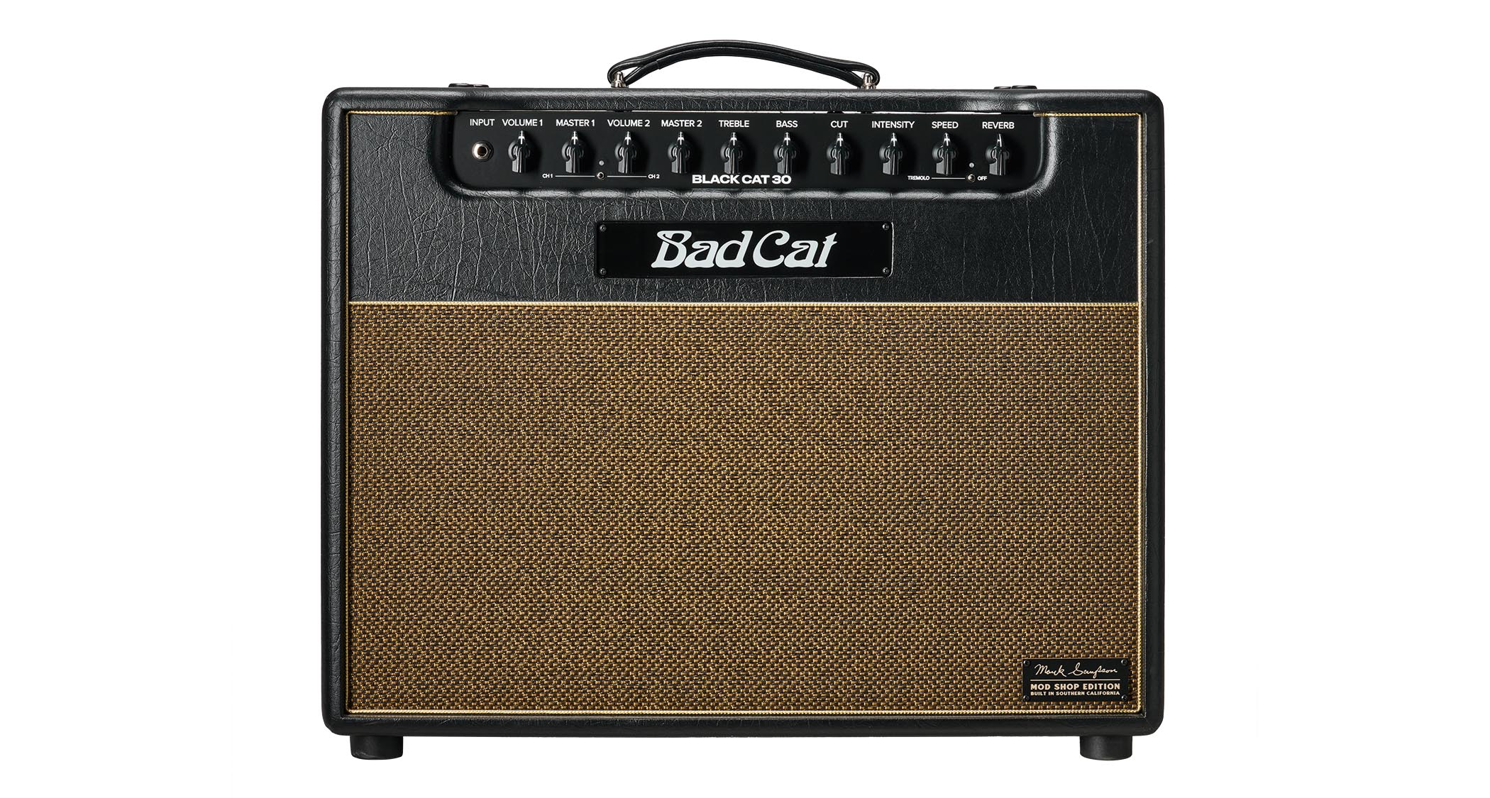 Bad Cat Mod Shop Black Cat Combo: the new boutique tube amp is photographed in closeup