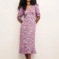 Vintage Pink Floral Delilah Midi Dress, £55 ($94) | Nobody's Child