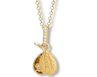 new Extra Small Cocoa Pod in Yellow Gold with Diamonds