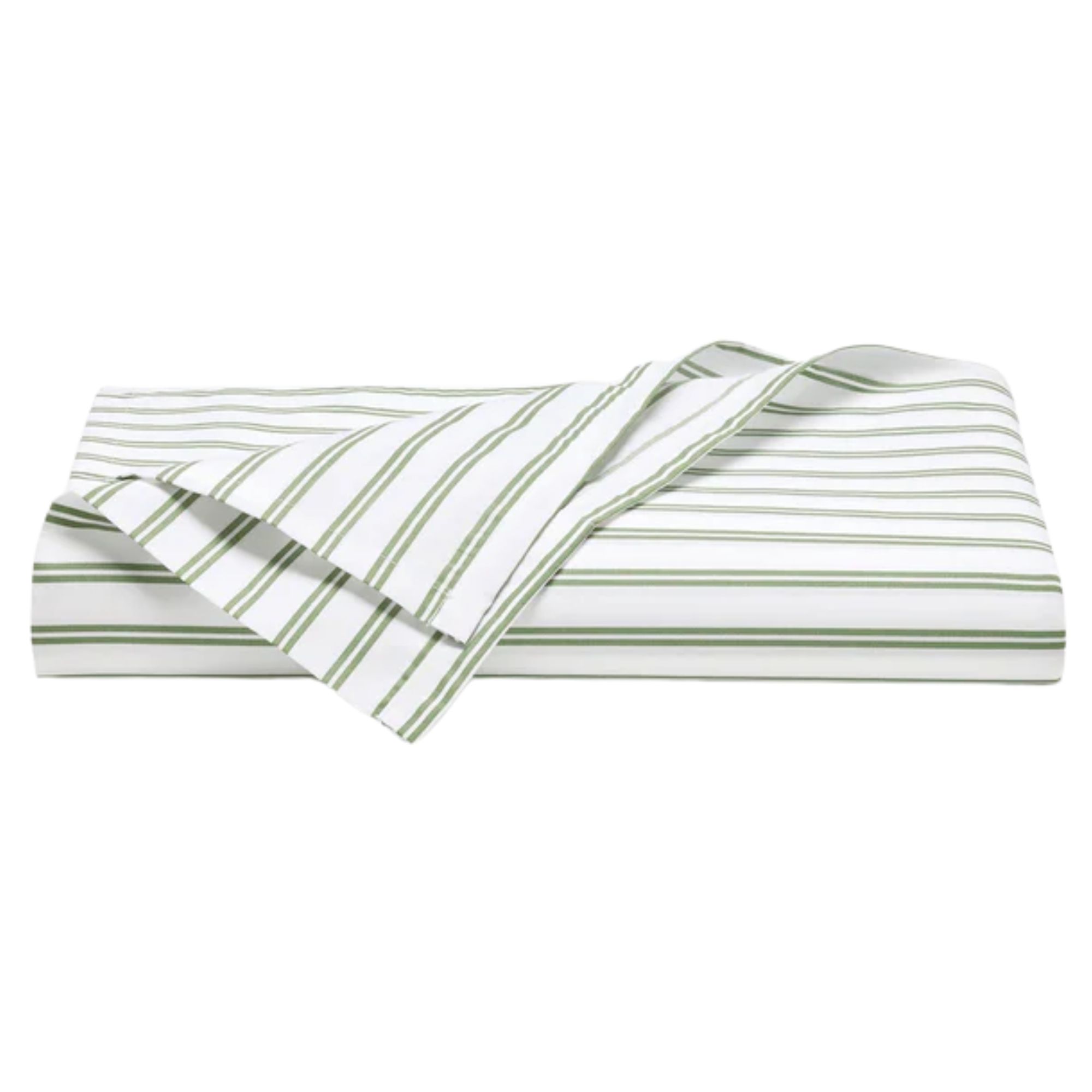 White and green Luxe Sateen Flat Sheet