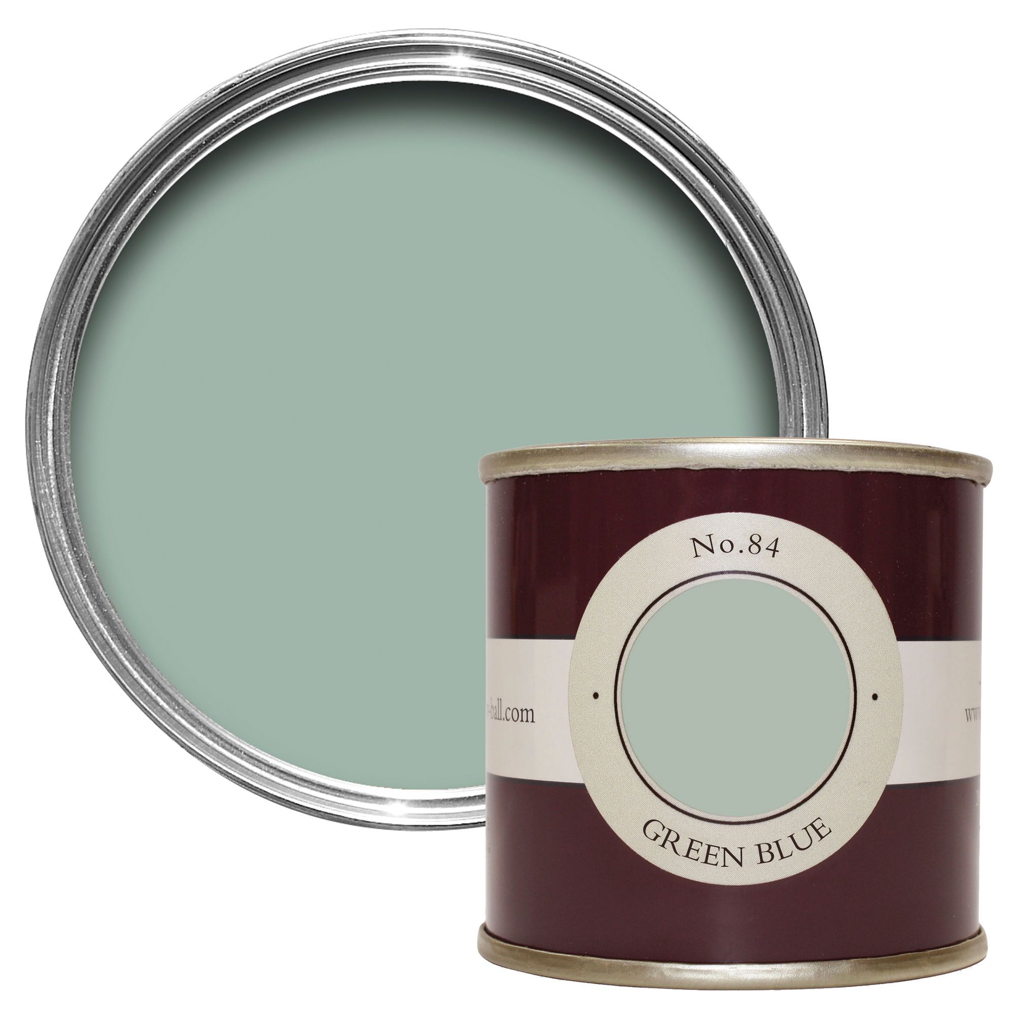 Farrow &amp;amp; Ball Estate Green Blue No.84 Wall &amp;amp; Ceiling Emulsion Paint, 100ml Tester Pot