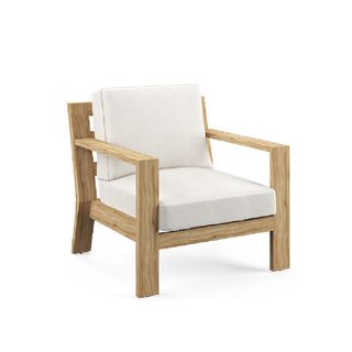 A teak chair for the patio