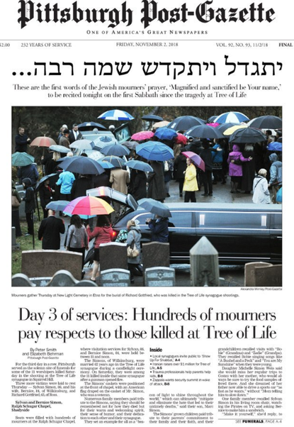 Front page of the Pittsburgh Post-Gazette.