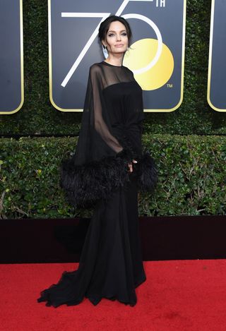 Actor/director Angelina Jolie arrives to the 75th Annual Golden Globe Awards held at the Beverly Hilton Hotel on January 7, 2018