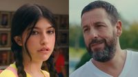 Right: Sunny Sandler in You Are So Not Invited To My Bat Mitzvah Left: Adam Sandler in Happy Gilmore 2.