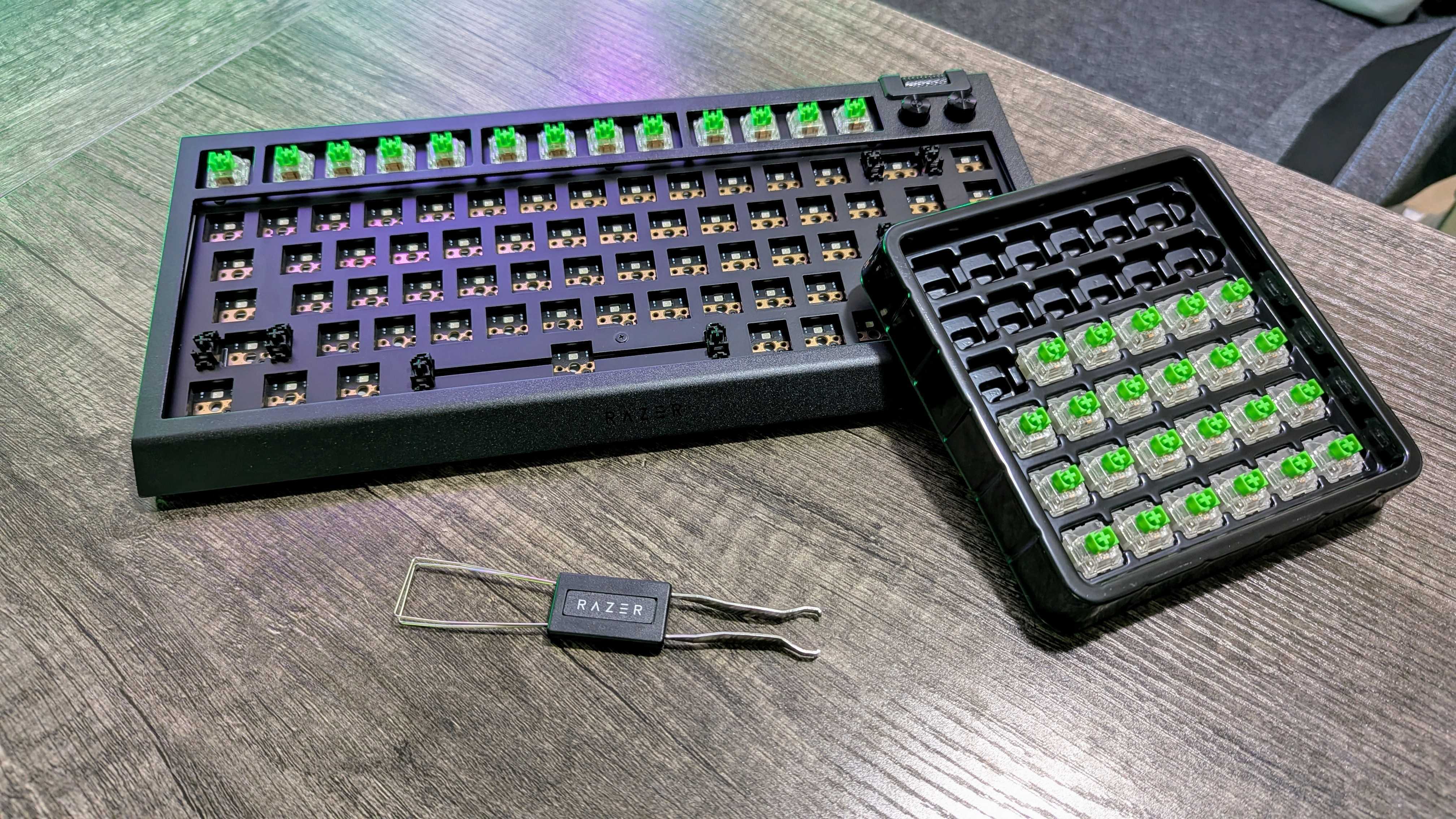 Image of the Razer BlackWidow V4 75% Barebones gaming keyboard.