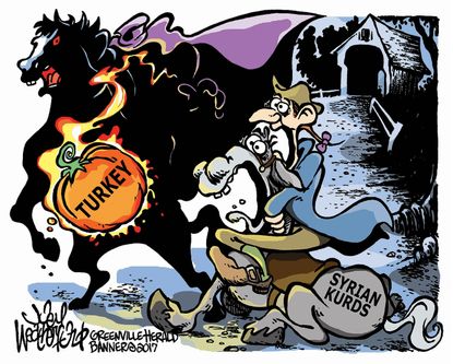 Political Cartoon U.S. Trump Syrian Kurds Dark Horse