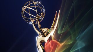 Emmy Award trophy radiating different colors in poster for 2026 Primetime Emmy Awards