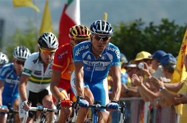 Stuart O'Grady (Australia) follows the pace set by Marzio Bruseghin (Italy). Both riders did an enourmous job of work for their respective teams.