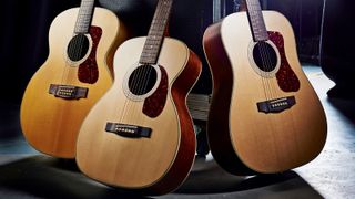 A collection of Guild guitars